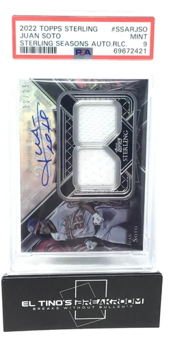 JUAN SOTO 2022 Topps Sterling Dual Patch Auto 01/25 #SSAR-JSO PSA 9 NATIONALS