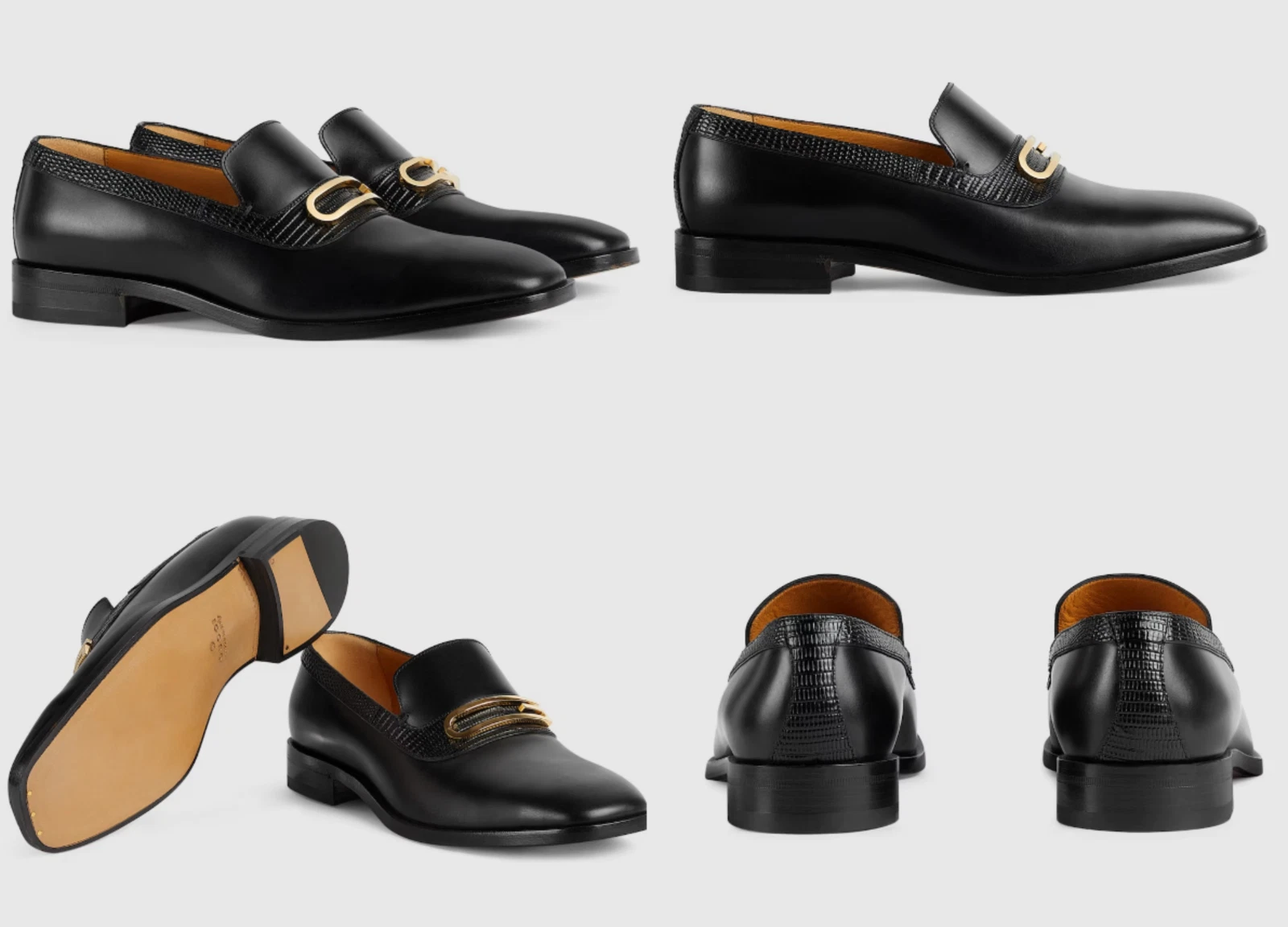 Gucci Lézard G Slip On Loafers Baskets Chaussures Mocassin Mules Neuf 41