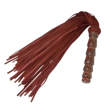 Real Cow Leather Spanking Flogger Handmade  50 Tails Wooden Handle Whip Crop