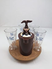 1980’s Nestle Quick Promotion Chocolate Milk Bunny Plastic Pitcher  4 Glasses 🤓