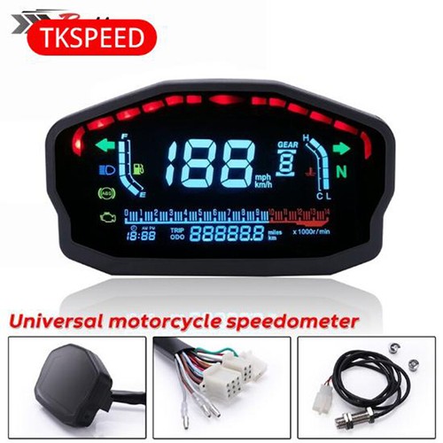 Universal Motorcycle LCD Digital Tachometer LED Speedometer Odometer GY-b - Picture 2 of 11