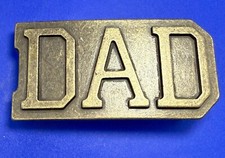 Dad Block Letters - Proud Papa Father's Day Gift Vintage Belt Buckle