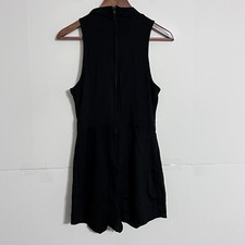 Charlotte Russe Womens Mini Dress Size L Jet Black Sleeveless Zip Mock Neck