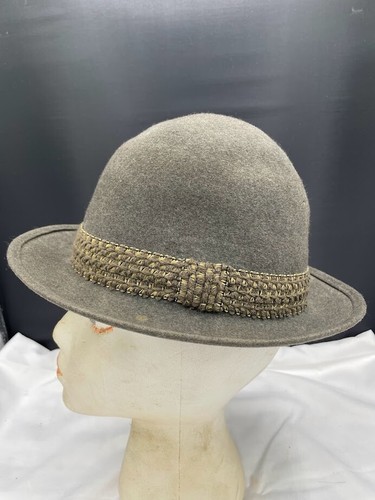 The Bowman Hat Felted Virgin Wool Fedora Microfelt Braided Hat Band Grey Wool - Picture 4 of 17