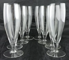 VINTAGE ? CHAMPAGNE OR BEER COCKTAIL GLASS SET 8 STEMWARE BARWARE