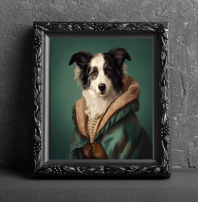 Animal Victorian Dog Paintings Victorian Collie Dog Art Print Wall