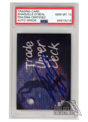 Shaquille O'Neal 1992-93 Upper Deck Trade Card Autograph RC Card #1A PSA/DNA 10