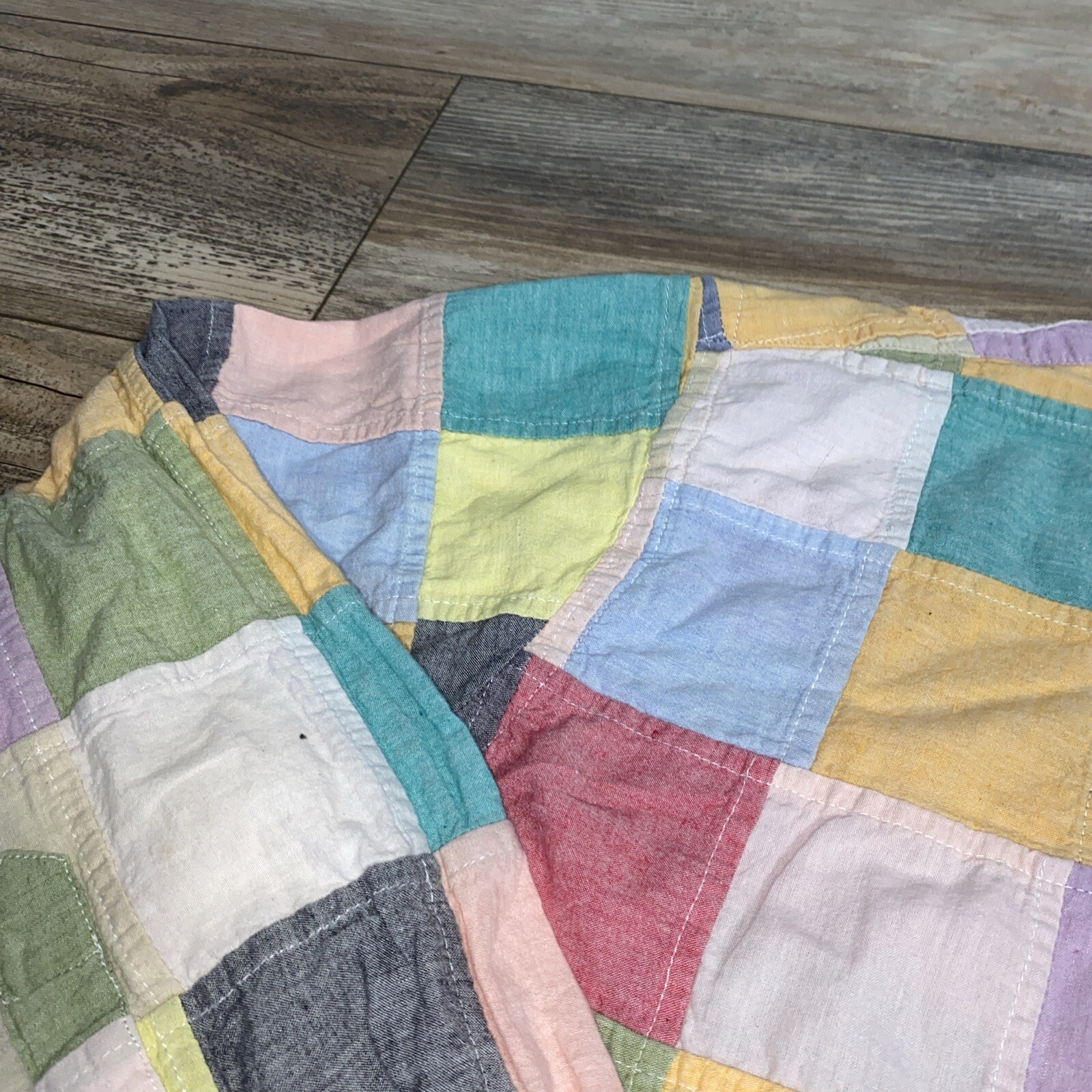 Orvis Patchwork Button Down Shirt Men's Size larg… - image 8