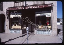 Elmhurst Illinois Street Scene Lunds Hadware Store 35mm Slide 1970s Kodachrome