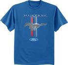 Men's t-shirt Ford Mustang pony tri bar ford racing mopar tee shirt for men blue
