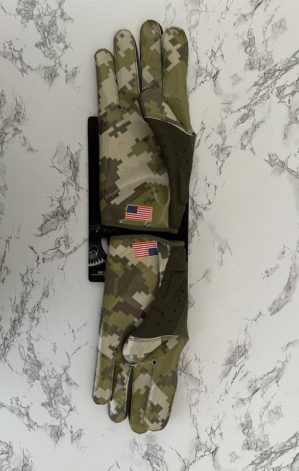 Guantes de fútbol americano Nike Vapor Jet NFL camuflados EE. UU. para hombre talla 3XL Ohio Okhlahoma Georgia Foto 3 de 4