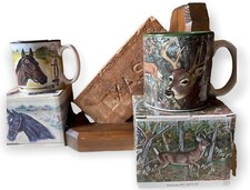 Burton and Burton Coffee Mug, set of TWO brand new in opened box. Deer Horse