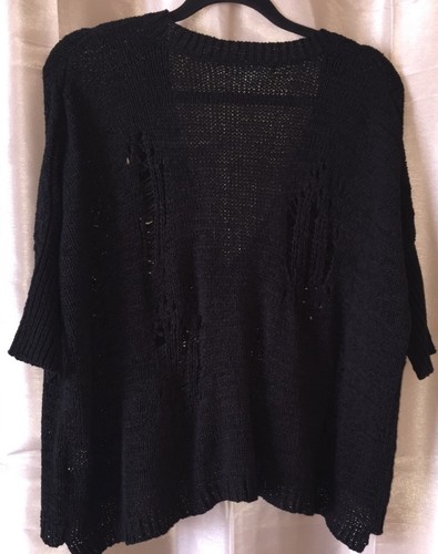 Cárdigan August Silk Batwing Boxy Suéter Negro Topper Mediano M Nuevo con Etiquetas NUEVO (B15) - Imagen 5 de 7