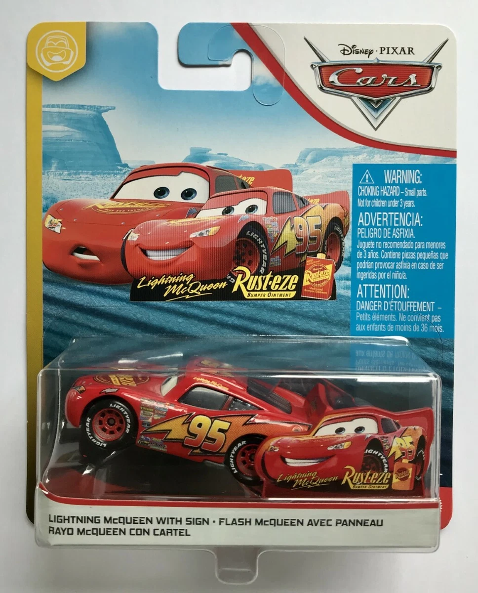 Disney Pixar Cars LIGHTNING McQUEEN WITH SIGN Rare Over 100 Cars