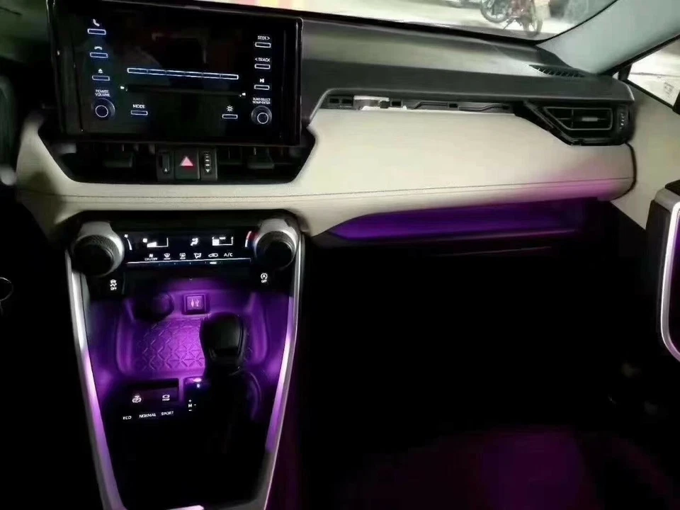 Luz LED de atmósfera ambiental retrofit iluminada 64 colores para Toyota Rav4 2015 hasta Foto 4 de 4