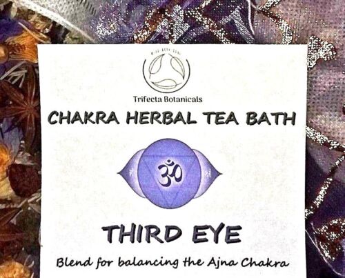 THIRD EYE Chakra Herbal Tea Bath - Reiki Chakra Balancing Apothecary Organic - Afbeelding 1 van 5