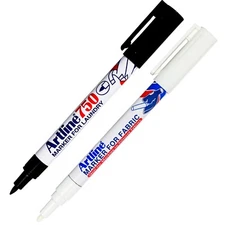 Artline 750 Black Laundry Marker & Artline EKC-1 White Fabric Marker