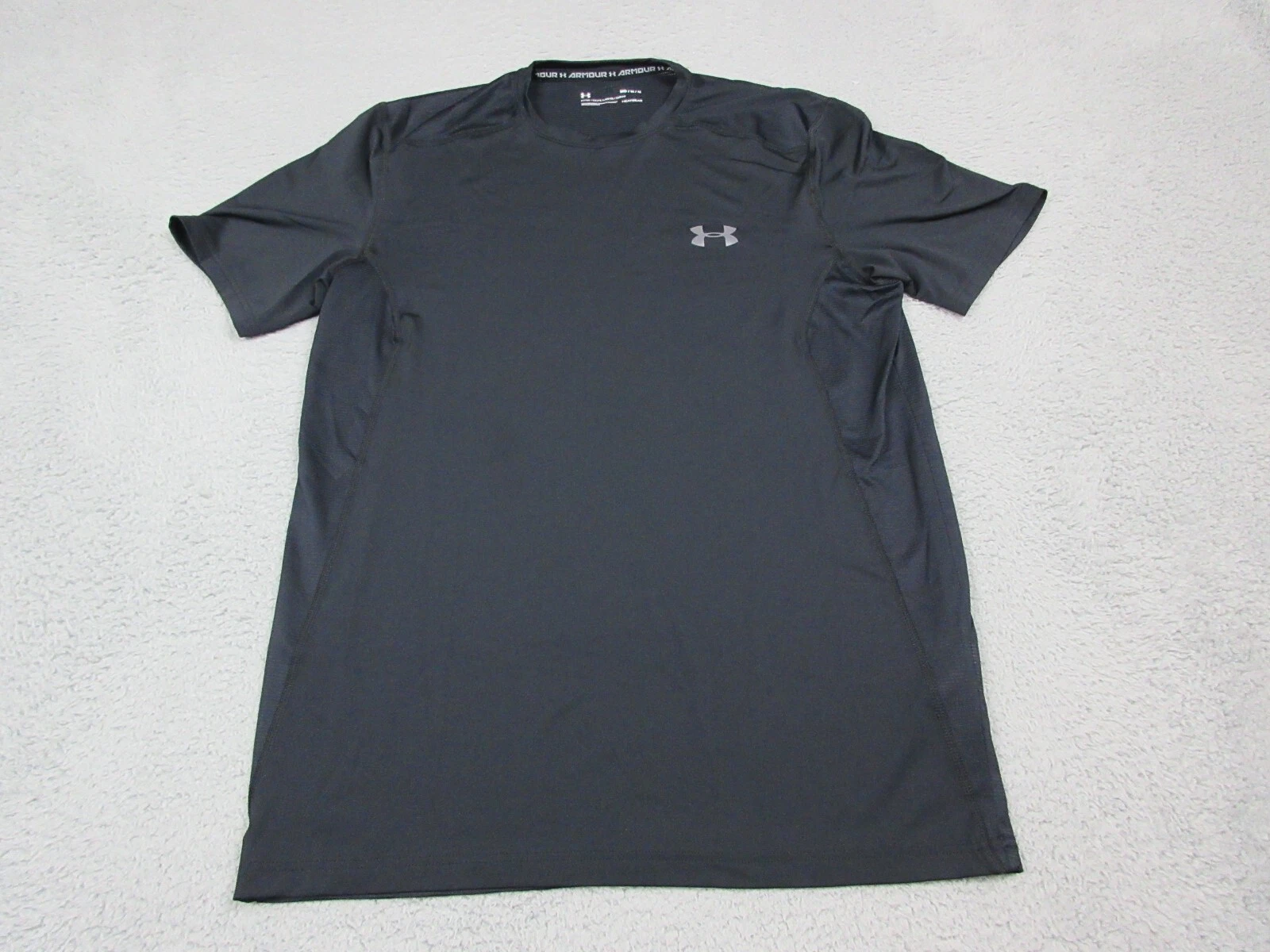 Under Armour Shirt Mens Adult Medium Black Logo Lightweight Fitted Athletic