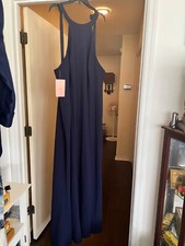 NAVY BLUE B.L.D.N. Brand very long, I MEAN VERY TALL, elegant halter top dress