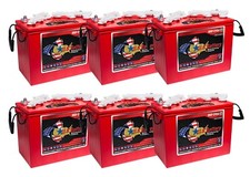 x6  US Battery 12 Volt 155 Ah Deep Cycle Battery  Replaces Trojan T-1275