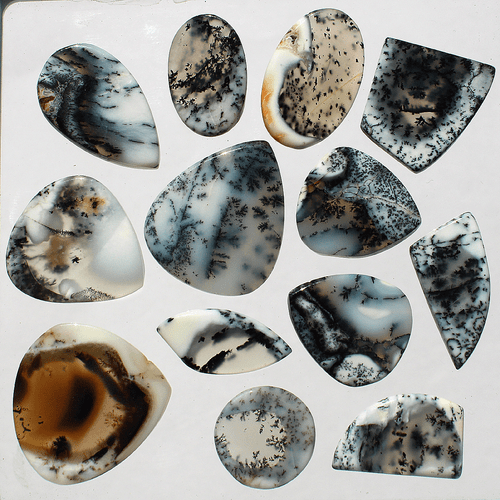 13 Pcs Australian Natural Dendrite Opal 15mm-25mm Slice Cabochon Loose Gemstones - Picture 7 of 11