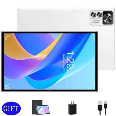 Tablet 10.1'' Android 14 PC 12GB RAM+256GB ROM Gaming 8000mAh GPS Google Pad