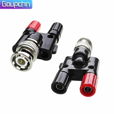 GOUPCHN BNC Male to Dual 4mm Banana Female Jack Binding Post Adapter Connector