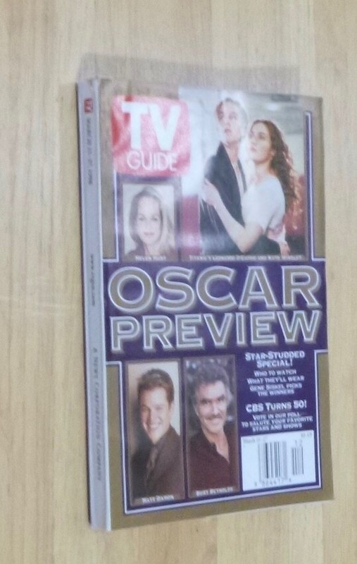 TV Guide  March 21 -27 1998 Oscar Preview , CBS Turns 50 Charlotte, NC Edition
