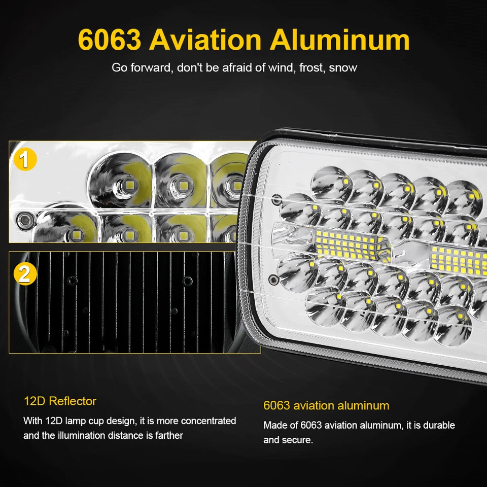 2X Faro de sello LED para International Harvester 4700 4800 4900 8100 2B1 H6054 Foto 3 de 4