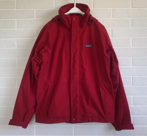Nylon Waterproof Hooded Rain Jacket Red 