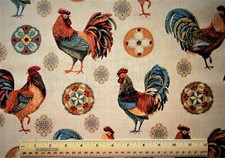 David Textiles Rooster Rainbow Medallions chicks By the 1/4 yard cotton fabric