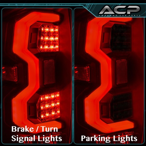 For 2014-2021 Tundra Red Tube LED Tail Lamp Driving Brake Lights Set Black Clear - Bild 7 von 7