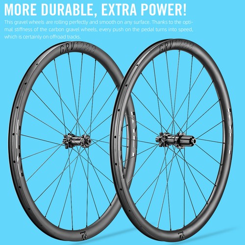 700C Carbon Gravel Rennrad Laufradsatz 35 mm Drahtreifen Schlauchlos 12 x 142 mm - Bild 3 von 17