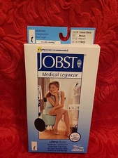 JOBST UltraSheer Knee Hi CT 15-20mmHg Stockings Classic Black Medium New In Box