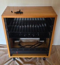 Custom Solid Wood 12u Rolling Studio Rack Dovetail Joint Black Box Pdu Shelves Custom Solid Wood 12u Rolling Studio Rack Dovetail Joint Black Box Pdu Shelves