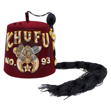 Custom Masonic Shriner Fez Hat, Embroidered Rhinestones  Bullion by Masonic Hub