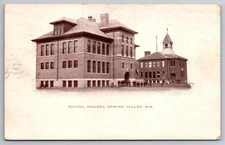 School Houses Spring Valley WI C1908 Posted UDB Postcard Y23