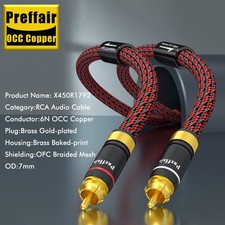 Audiophiles Phono Cable 2 RCA Male to 2 RCA Male HiFi System Interconnect Cable