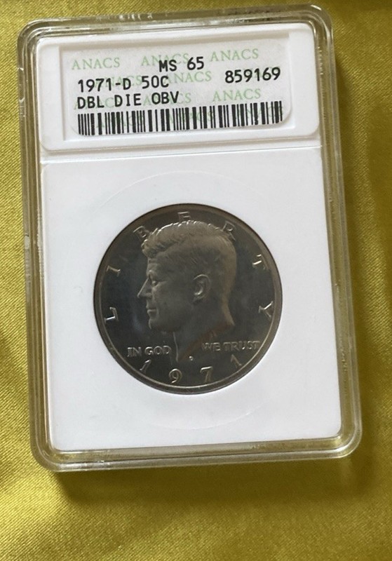 1971-D Kennedy Half Dollar DDO FS-101 ANACS MS65 Doubled Die 50c
