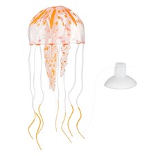 Jellyfish Aquarium Decoration, Fish Tank Decorations Orange, L, 1 Pcs