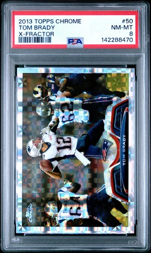 2013 Topps Chrome Football Tom Brady #50 X-Fractor PSA 8