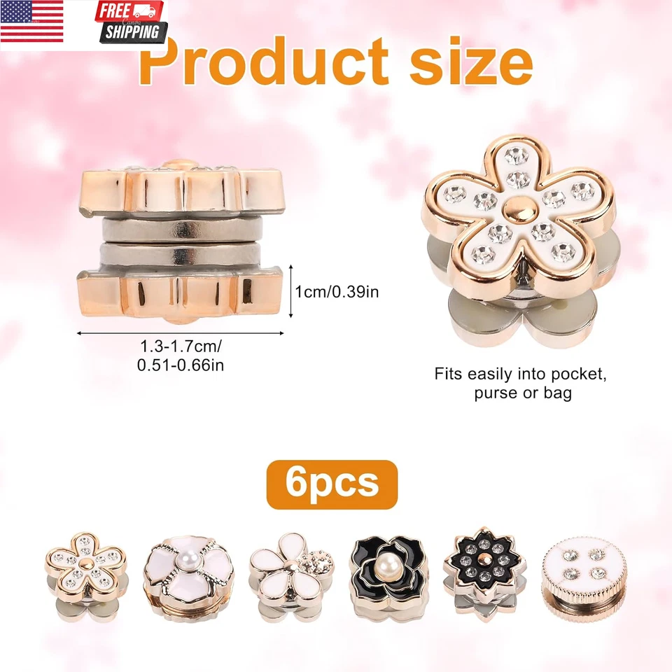 12 piezas pasadores magnéticos de hiyab, blanco y negro sin enganches imanes de hiyab multiusos St Foto 2 de 4