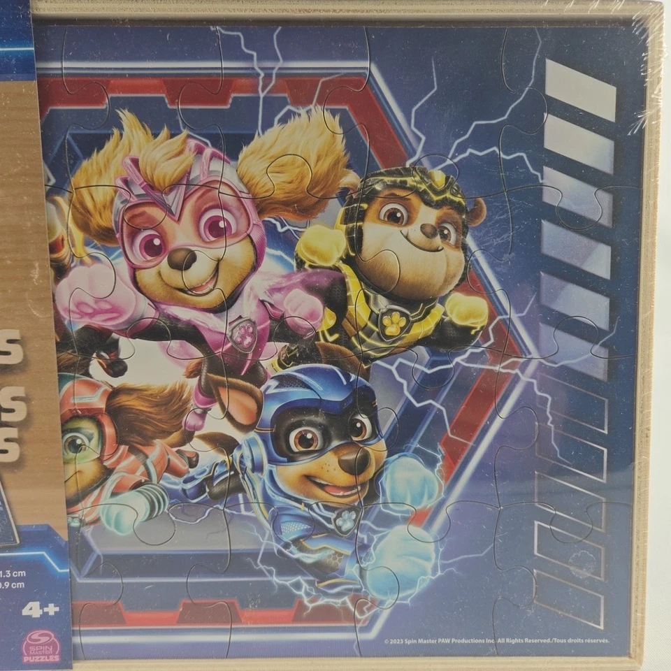 Paquete de 5 rompecabezas de Paw Patrol caja de almacenamiento de madera educativa cachorros poderosos súper patas Foto 4 de 4