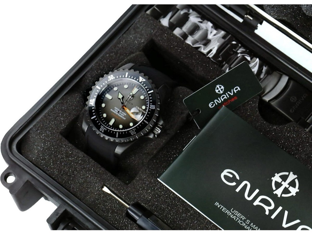ENRIVA Pro Dive Auto Watch, Sapphire Crystal, Rotating Ceramic
