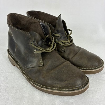 Clarks Bushacre 2 Chukka Leather Boots Men's UK 8.5 US 9.5 Brown Olive Green