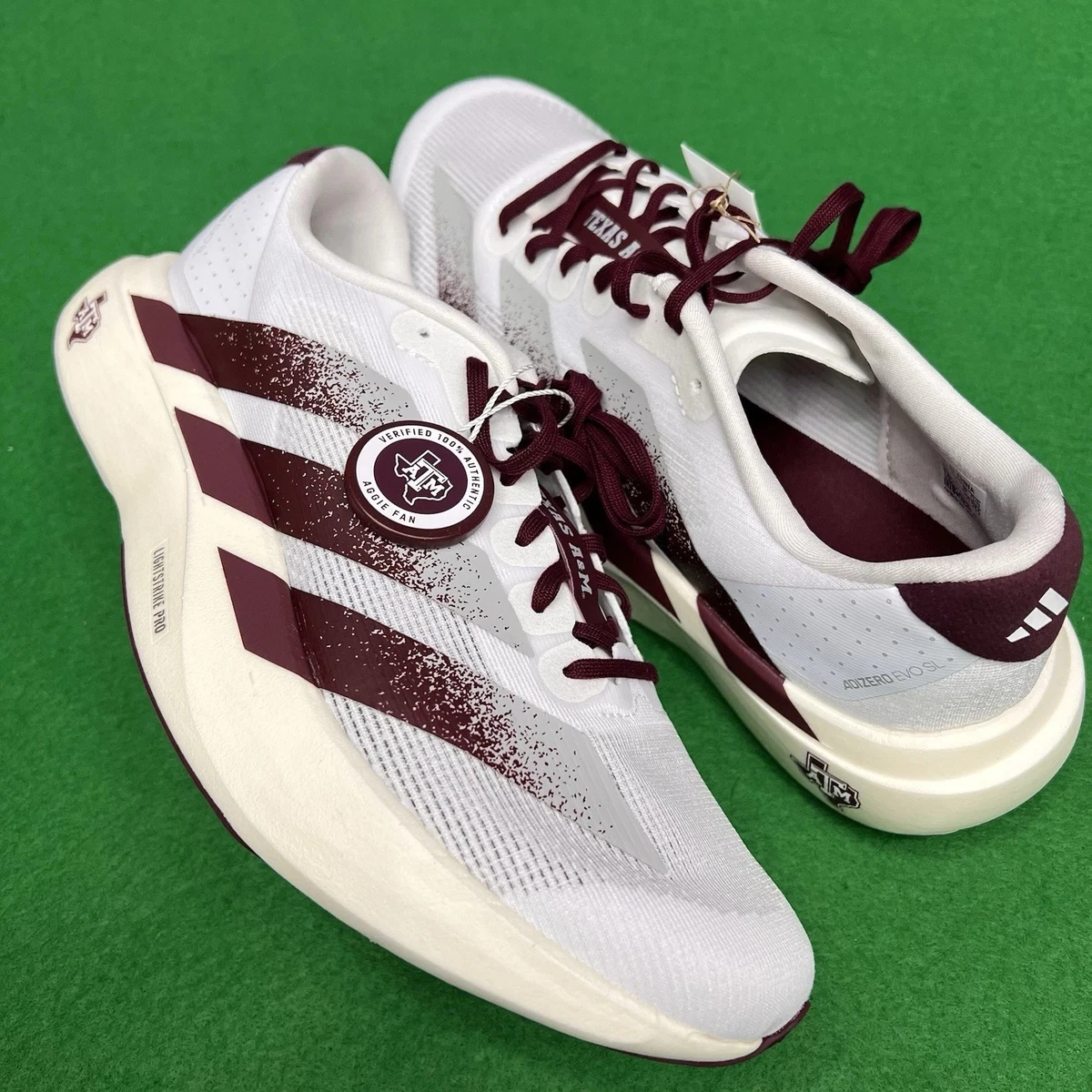 Adidas Adizero Evo SL Running Shoes Men 10.5 Texas A&M Aggies JQ4566 New‎ Adidas Texas A&M Aggies Adizero EVO SL JQ4566 White (Men main image 2