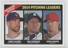 2015 Topps Heritage League Leaders Corey Kluber Max Scherzer Jered Weaver d1f