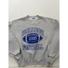 Vintage Russell Athletic Bulldog 2000 Football Sweatshirt Gray XL Pullover