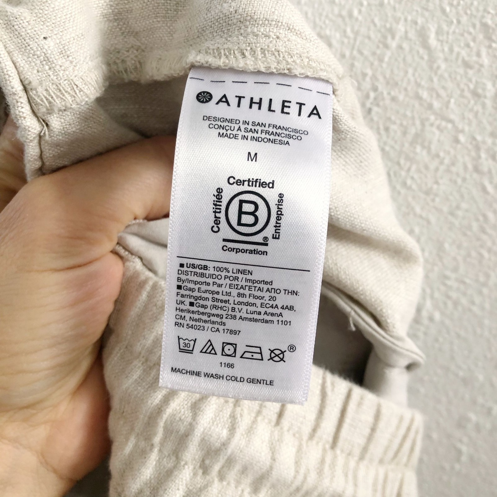 ATHLETA Retreat Wide Leg Linen Pant Undyed Size Medium