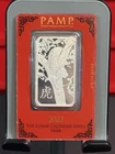 2022 PAMP SUISSE LUNAR CALENDAR TIGER 1oz 0.999 FINE SILVER BAR IN ASSAY C001953